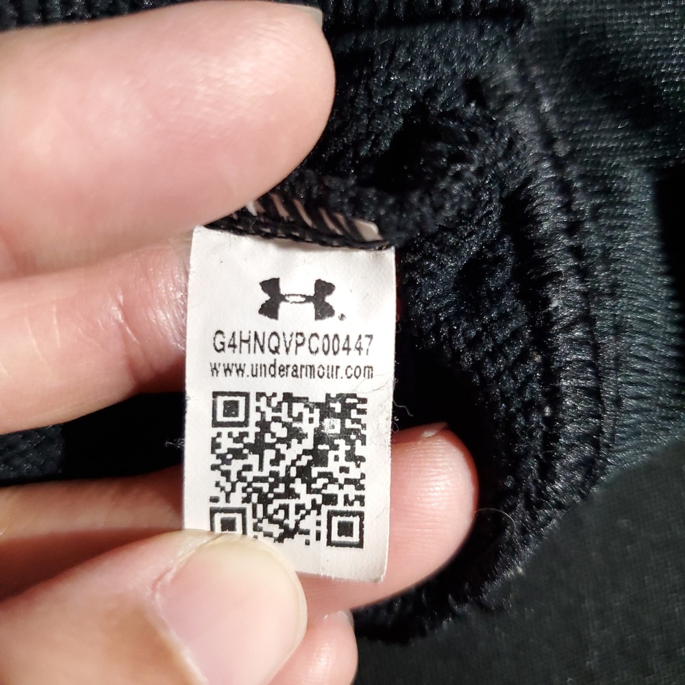 Under Armour Hoodie Youth XL Black White Stripe Loose YXL Long Sleeve Pullover - Picture 9 of 11